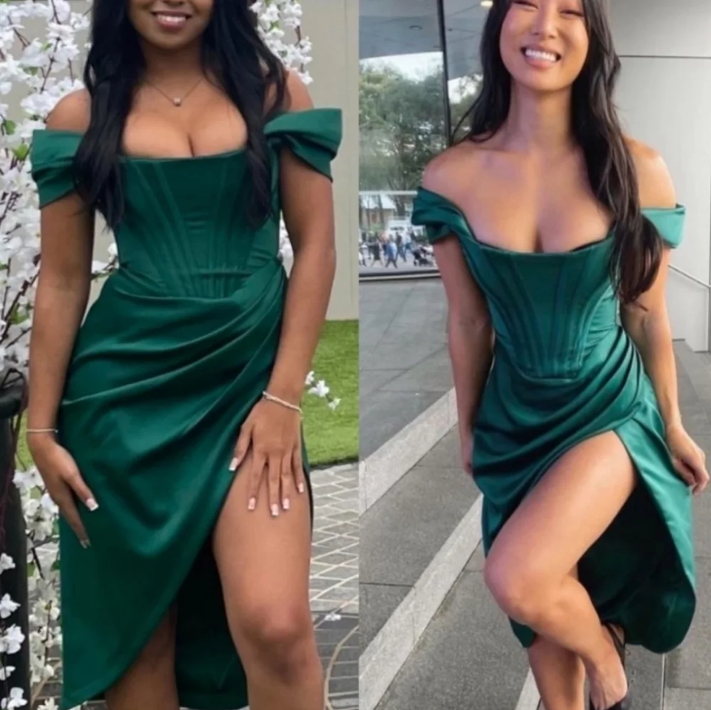 House of CB Loretta Emerald Green Dress Corset Size Small